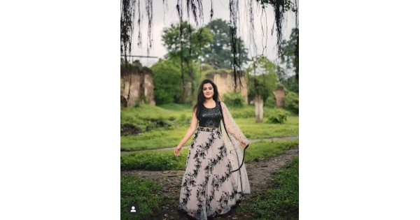 Black and clearance white lehenga dress